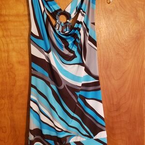Kiwi Women's Tank Top - Blue, Brown, and White Swirl